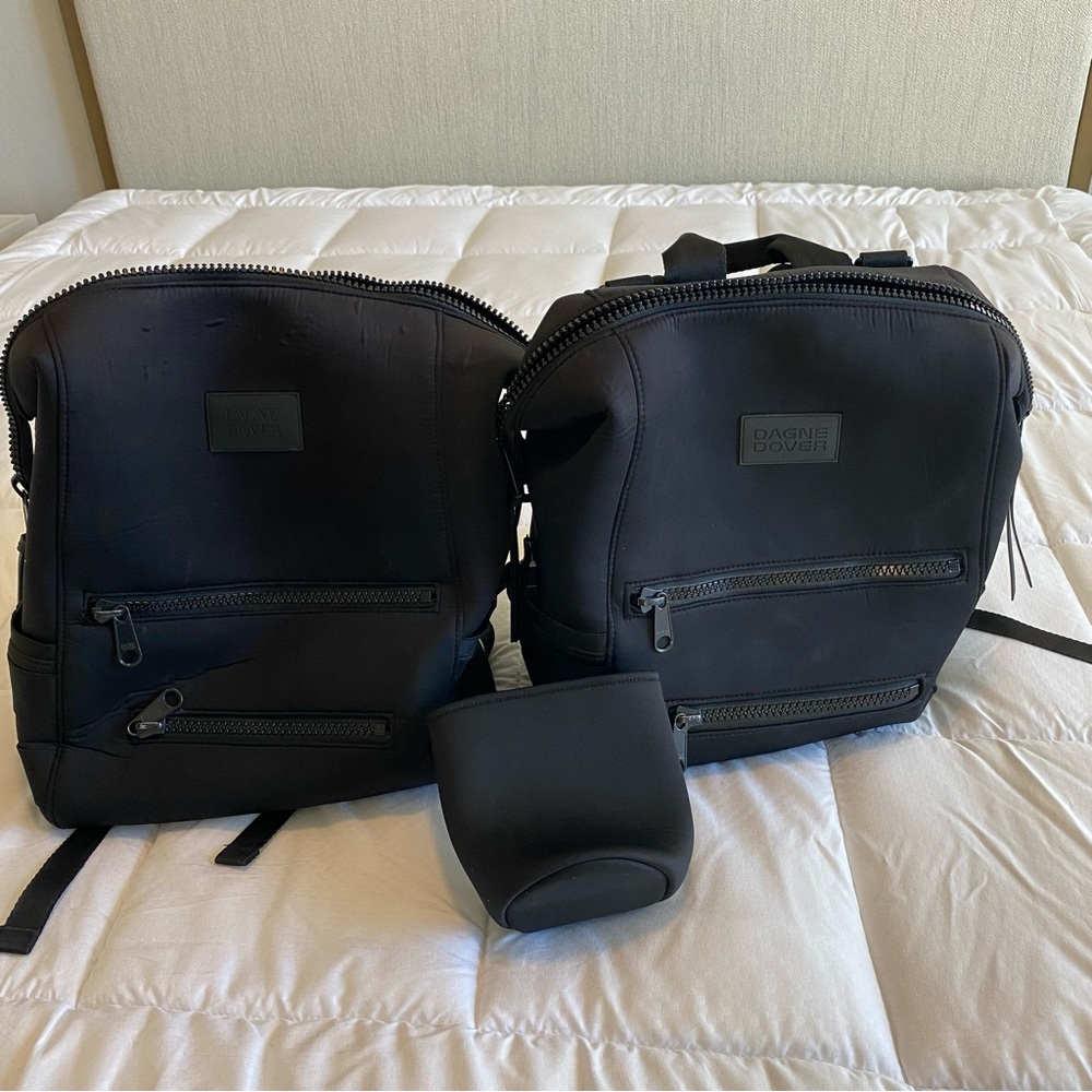 Dagne Dover Indi Diaper Backpack BUNDLE - Medium & Large Backpacks Black
